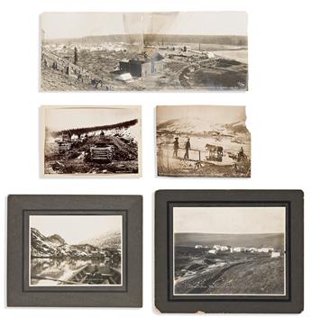 (ALASKA.) Group of early photographs of Alaska and Yukon Territory, mostly of mining scenes.                                                     